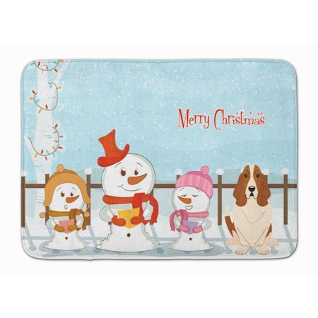 Carolines Treasures Merry Christmas Carolers Basset Hound Machine Washable Memory Foam Mat BB2352RUG
